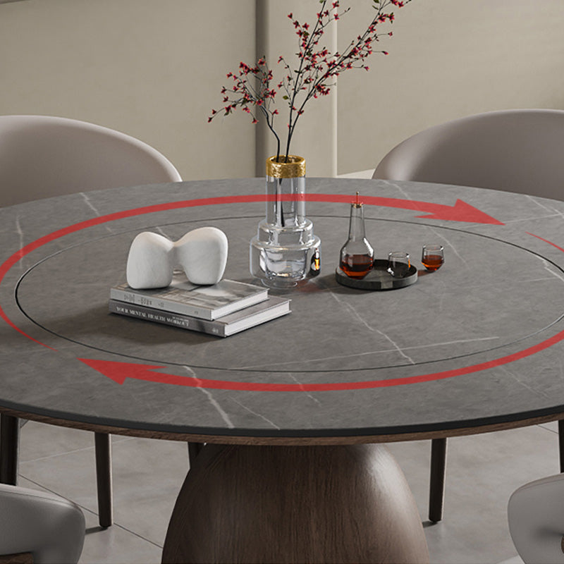 Built-in Lazy Susan Stone Dining Table