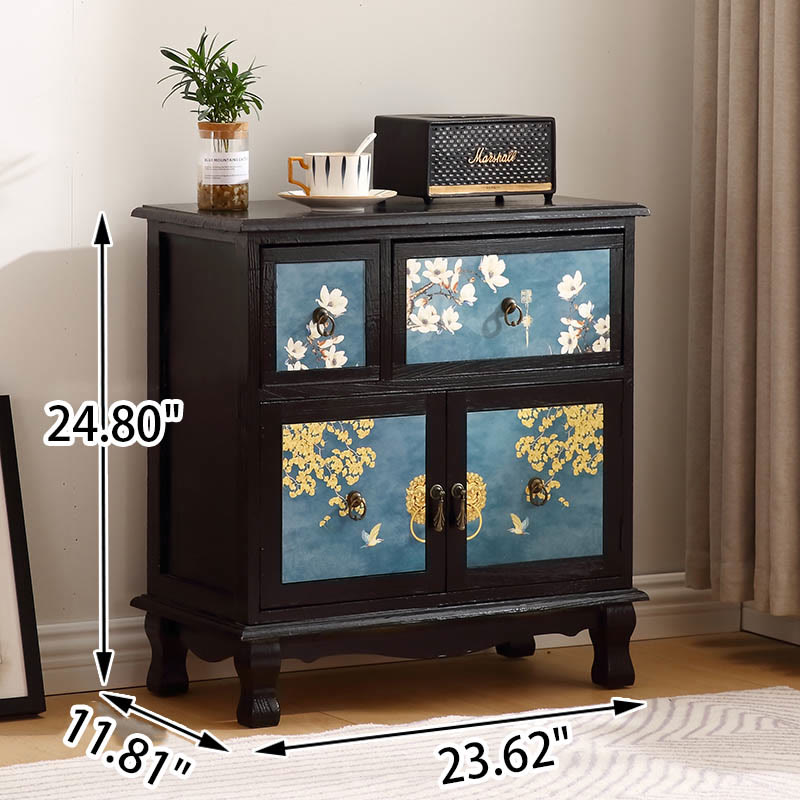 Painted Nightstand Solid Wood Bedside Table