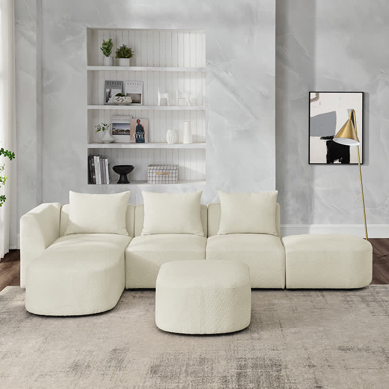 Sectional Sofa Seat Chaises Ottomans Set