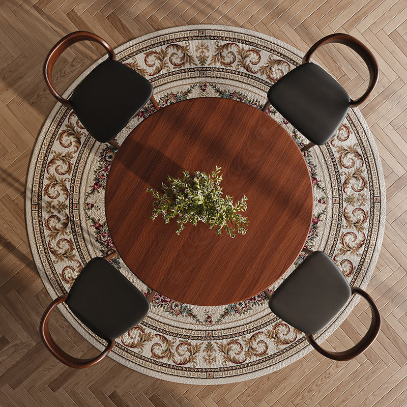 Round Wooden Kitchen Dining Table