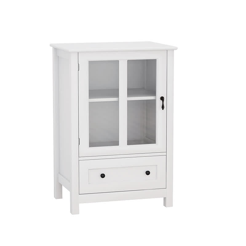 Buffet Storage Cabinet Glass Doors Sideboard