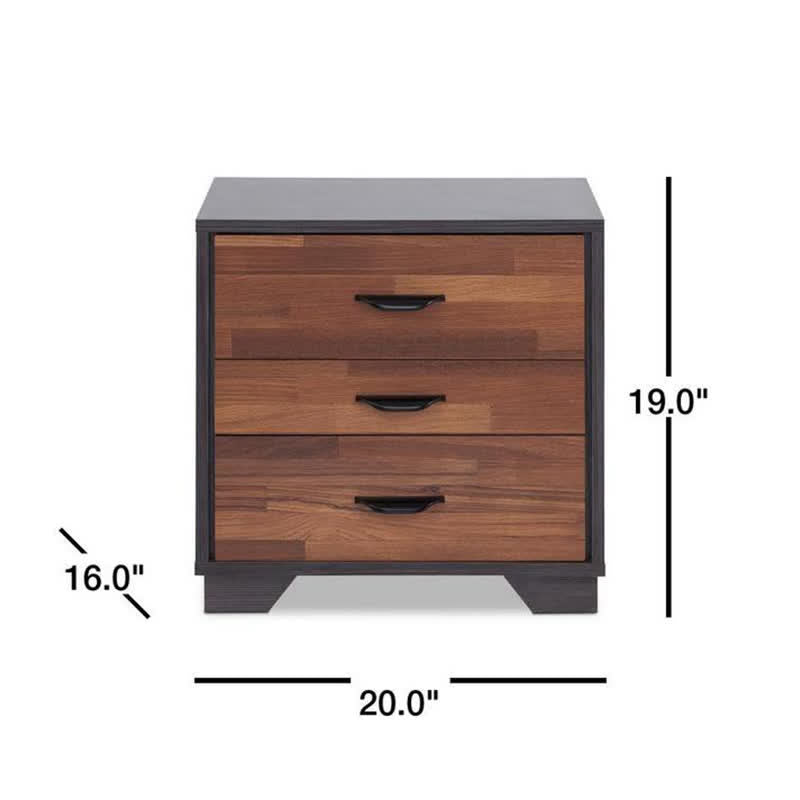 Wooden Nightstand Drawer Bedside Table Brown