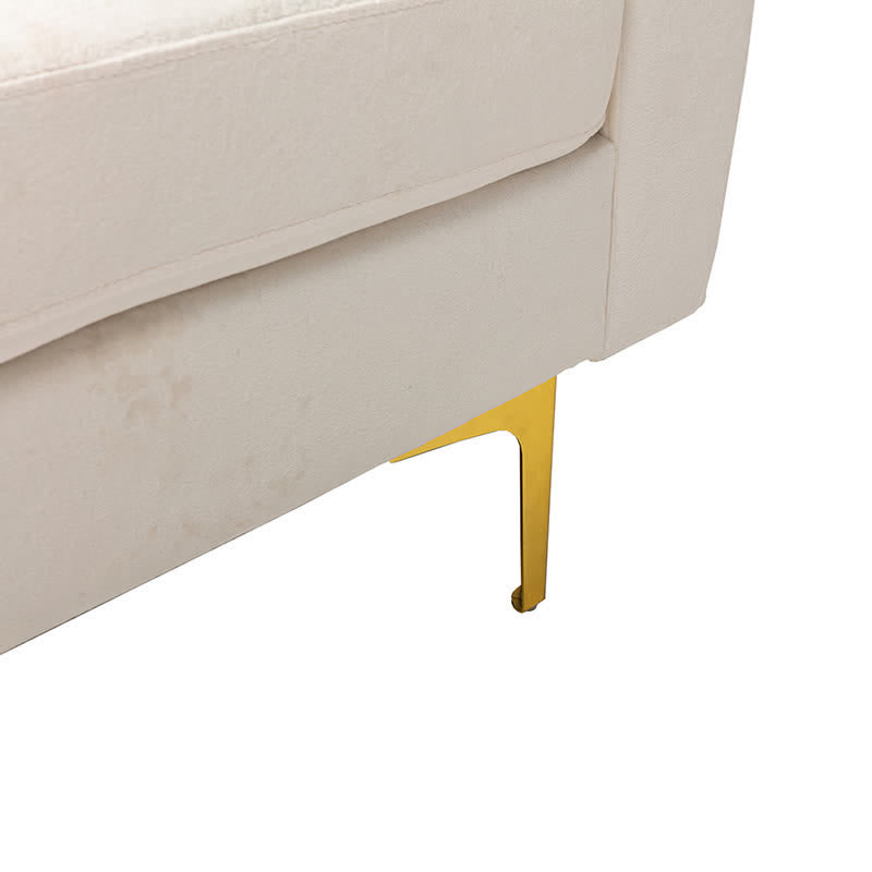 Upholstered Cectional Sofa Ottoman White