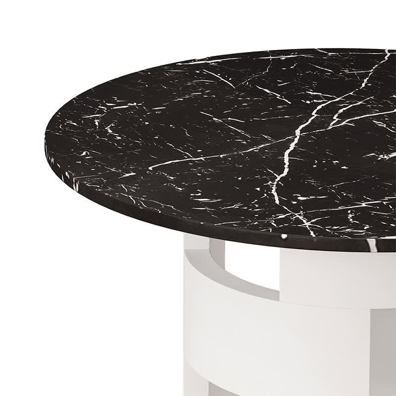 Round Dining Table Printed Marble DeskTop