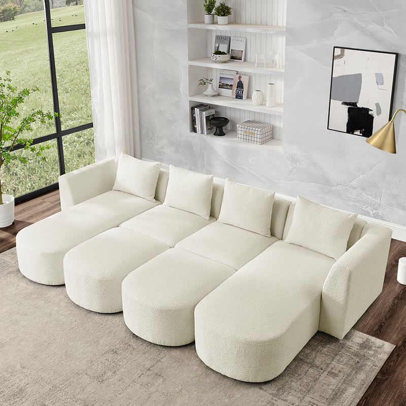 Sectional Sofa Seat Chaises Ottomans Set