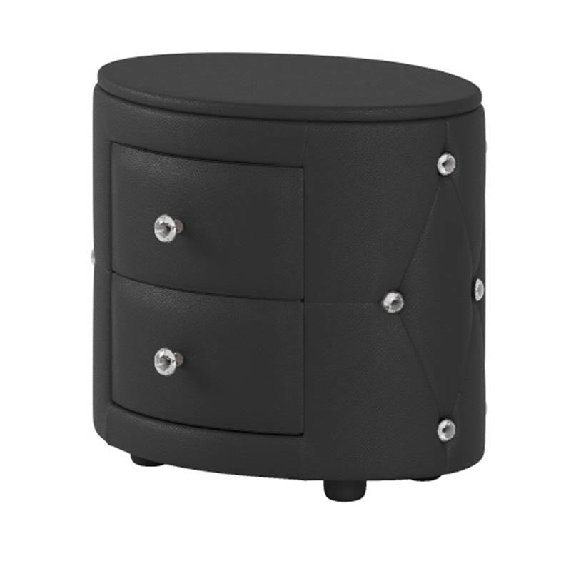 Modern Minimalist Oval Leather Nightstand