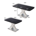 Rectangular Dining Table Stretchable Tabletop - image 2