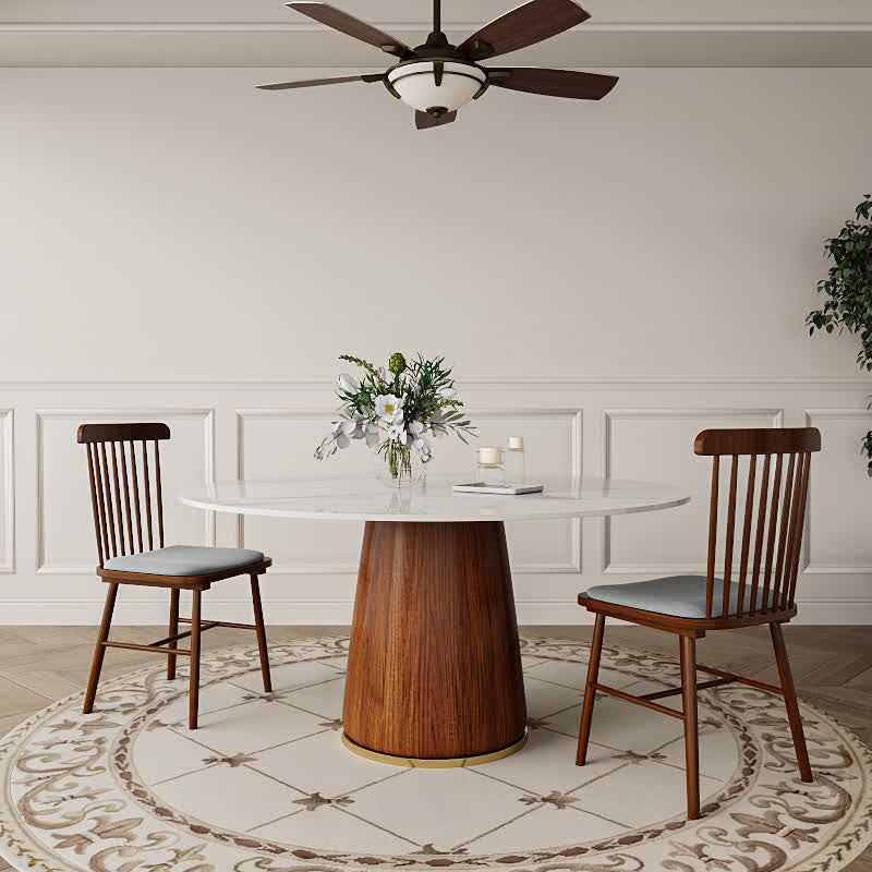 Round Dining Table With Bucket Base