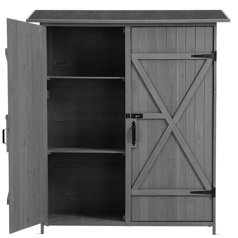 Wooden Tool Storage Shed Detachable Shelves