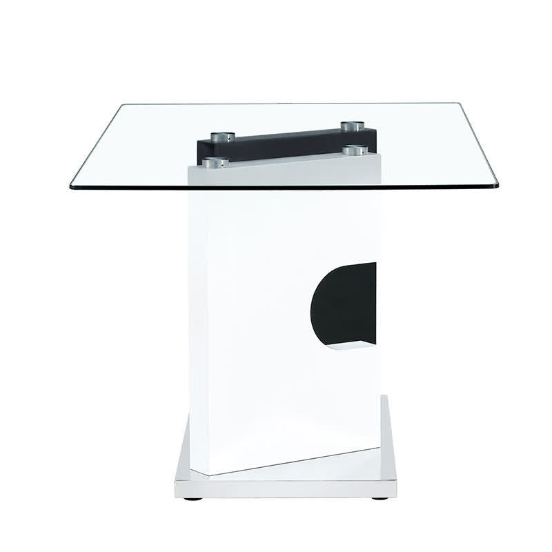 Kitchen Glass Rectangular Dining Table Artistic Base - image 9