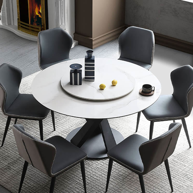 Modern Minimalist Light Luxury Slate Turntable Round Dining Table