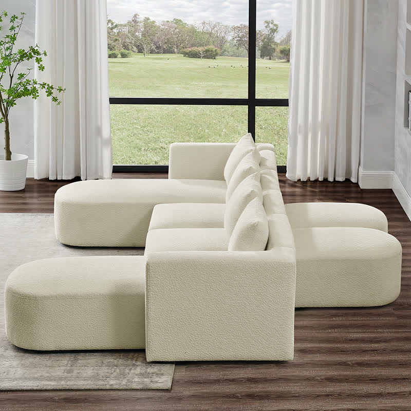 Sectional Sofa Seat Chaises Ottomans Set