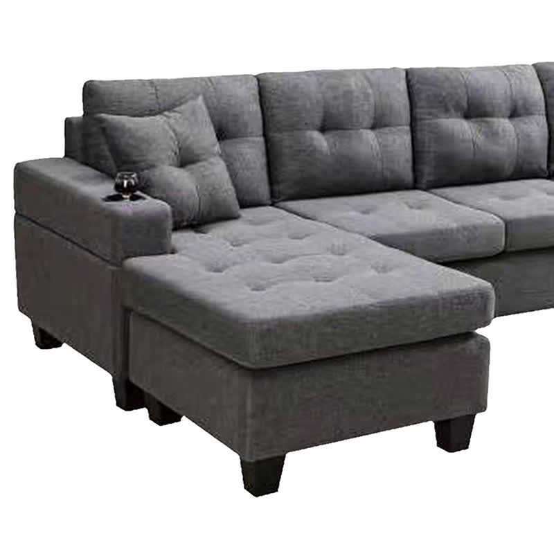 Convertible Corner Sofa With Armrest Storage