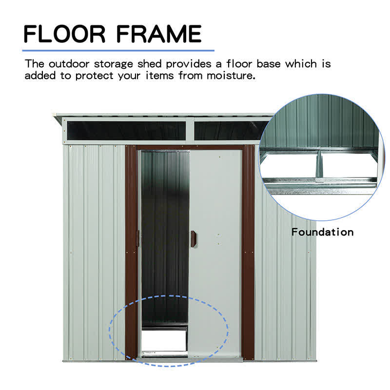 Outdoor Roomy Interior Storage Shed 6 x 5ft