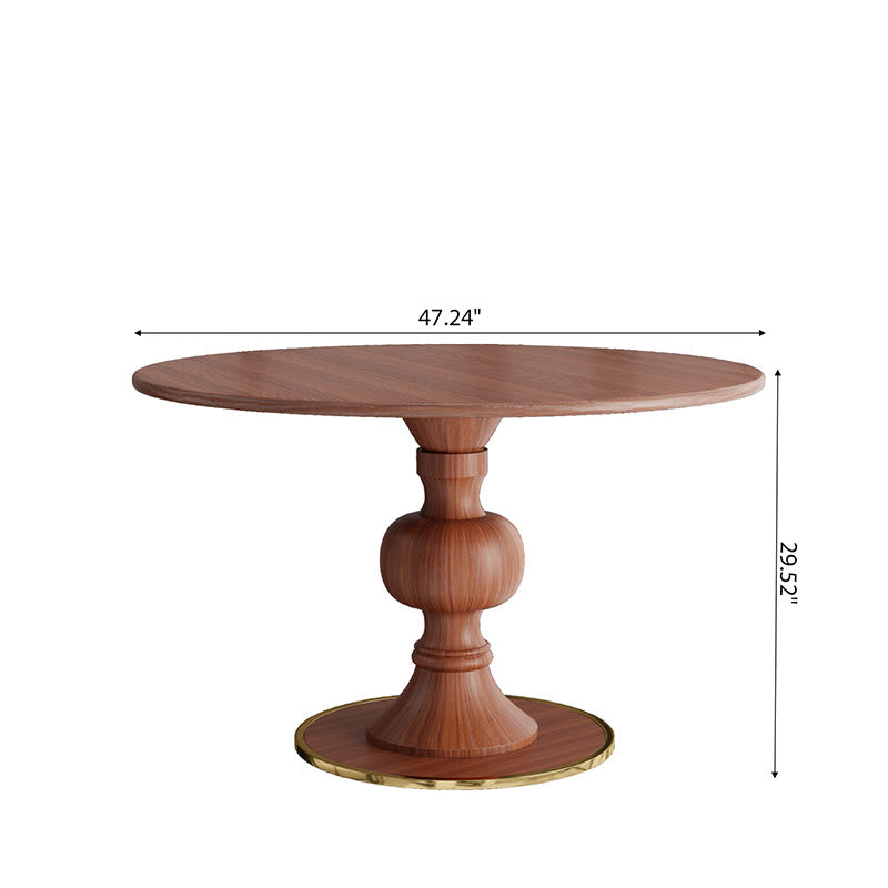 Solid Rubber Wood Round Dining Table