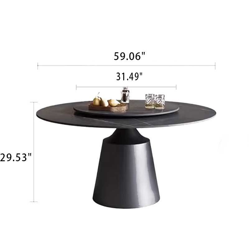 Light Luxury Turntable Rock Slab Dining Table