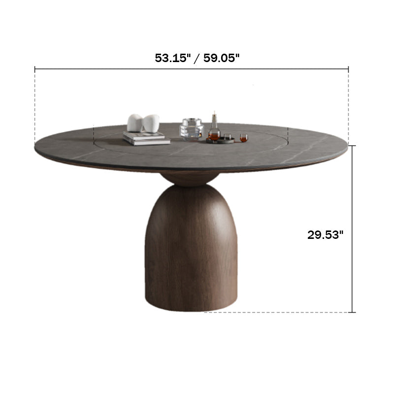 Built-in Lazy Susan Stone Dining Table