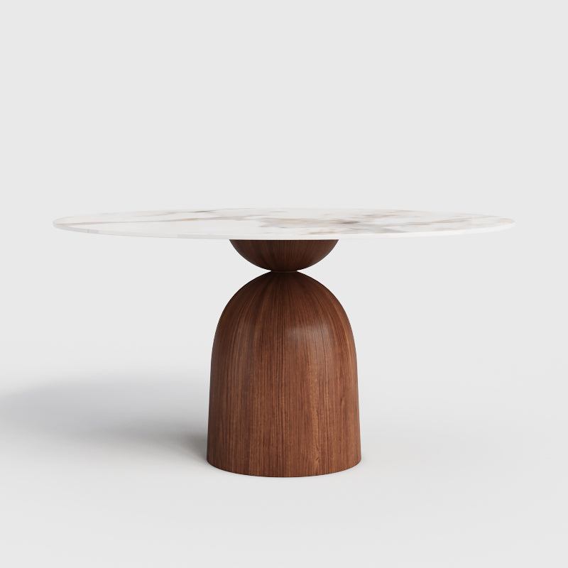 Wooden Base Turntable Dining Table