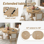 Farmhouse Extendable Round Dining Table 42"-58" - image 16