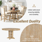 Farmhouse Extendable Round Dining Table 42"-58" - image 15