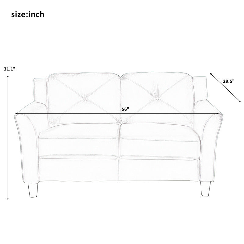 Button Tufted 3PCS Chair Loveseat Sofa Set