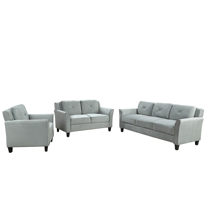 Button Tufted 3PCS Chair Loveseat Sofa Set