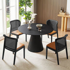 47'' Round Wooden Dining Table Kitchen Cafe  - Black - image 0