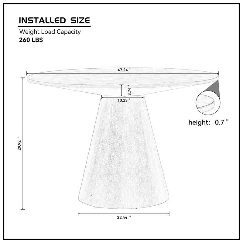 47'' Round Wooden Dining Table Kitchen Cafe  - image 5