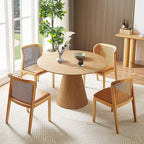 47'' Round Wooden Dining Table Kitchen Cafe  - Natural Ash - image 9