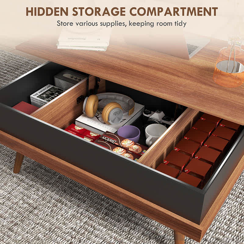 Lift Up Tabletop Storage Coffee Table 39"