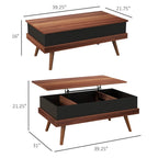 Lift Up Tabletop Storage Coffee Table 39"