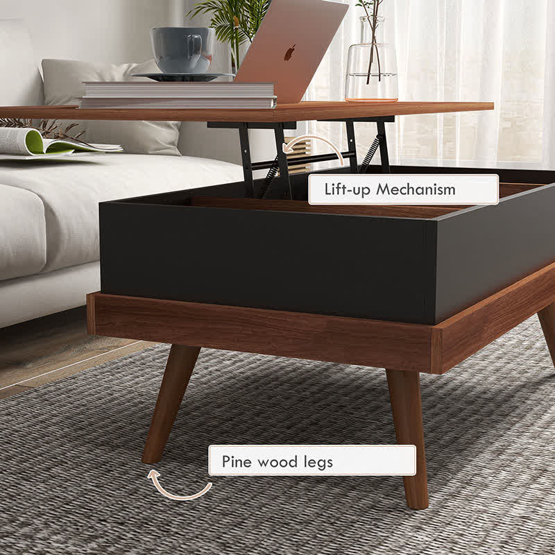 Lift Up Tabletop Storage Coffee Table 39"