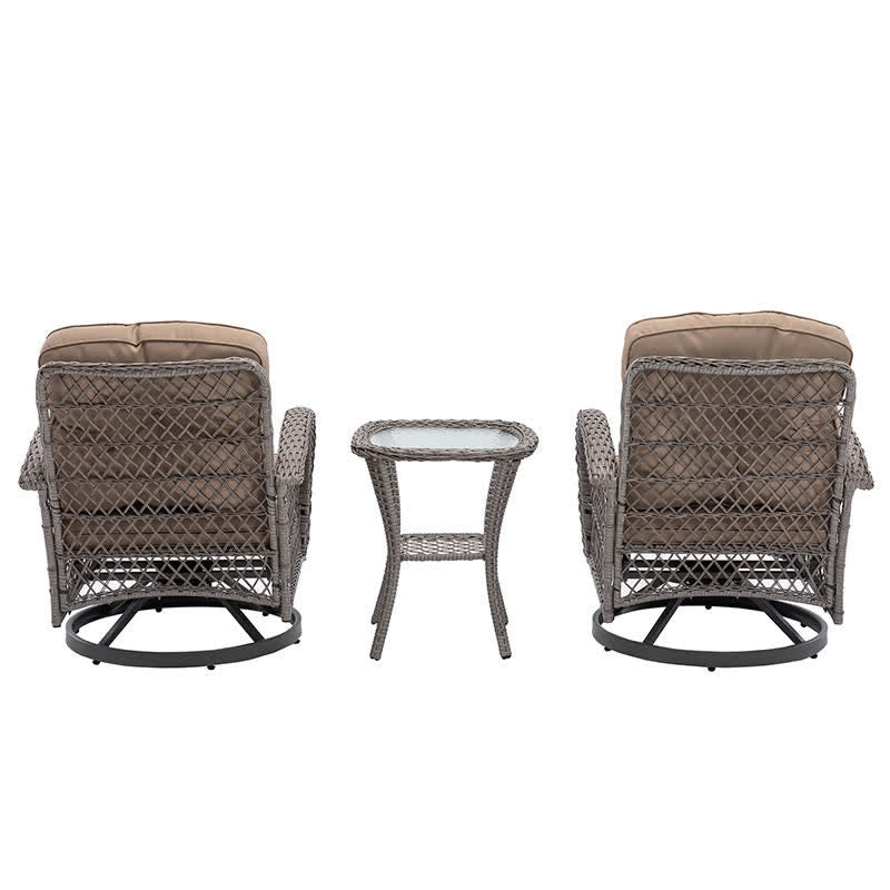 3Pcs Outdoor Table Swivel Rocker Patio Chairs