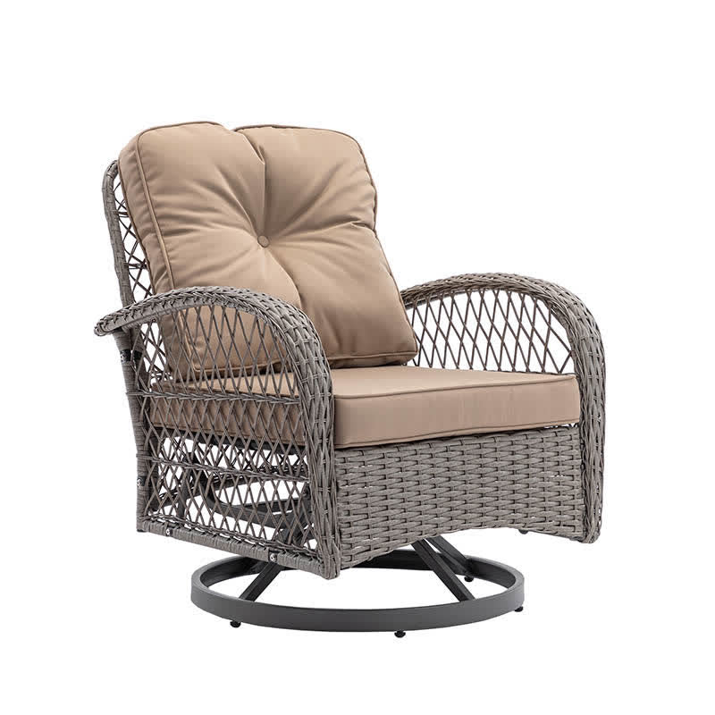 3Pcs Outdoor Table Swivel Rocker Patio Chairs