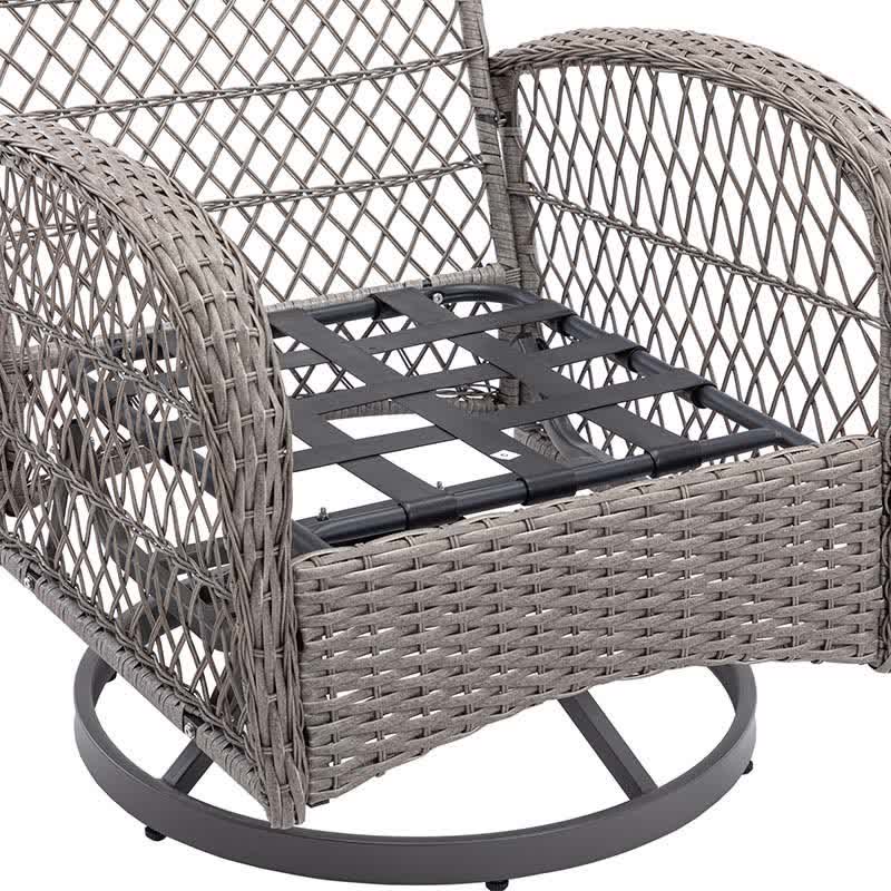 3Pcs Outdoor Table Swivel Rocker Patio Chairs