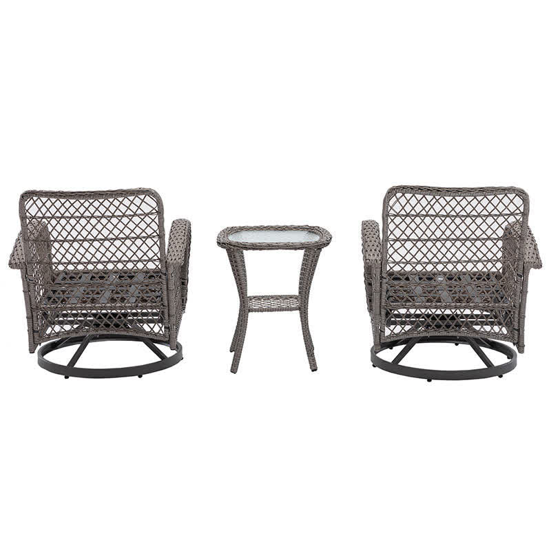 3Pcs Outdoor Table Swivel Rocker Patio Chairs