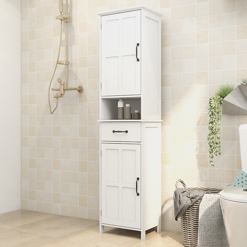 Bathroom Tall Standing Cabinet Bedroom Storage - image 9
