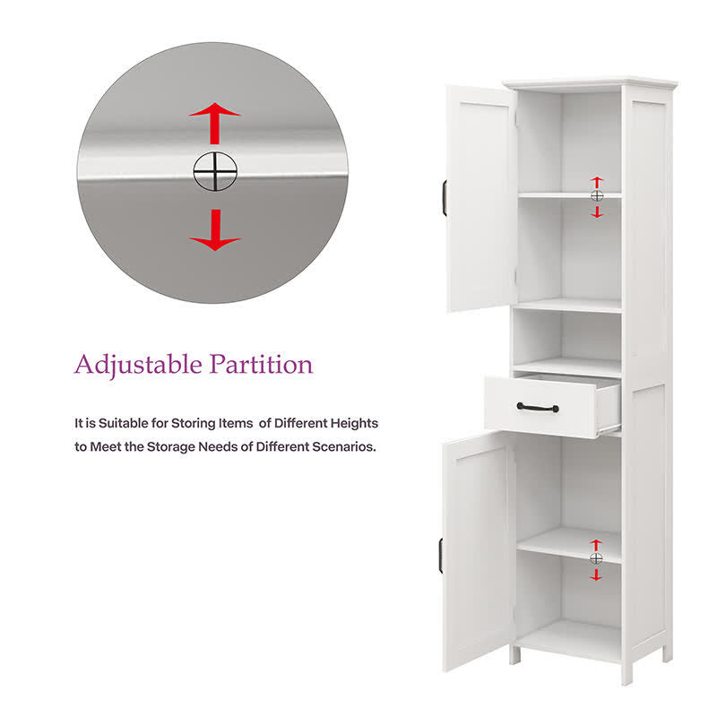 Bathroom Tall Standing Cabinet Bedroom Storage - image 6