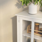 Buffet Storage Cabinet Glass Doors Sideboard - image 10