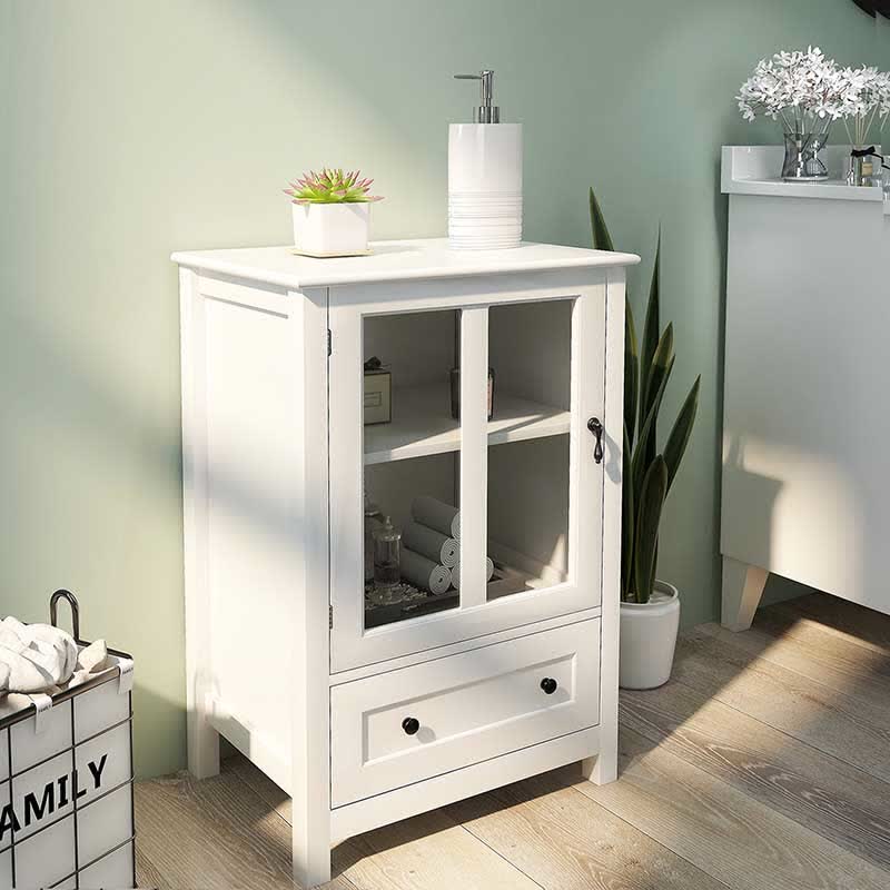 Buffet Storage Cabinet Glass Doors Sideboard - image 9