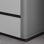 Saddle Leather Nightstand Side Table Stone Top  - image 7