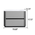 Saddle Leather Nightstand Side Table Stone Top  - image 9
