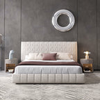 Saddle Leather Nightstand Round Bedside Table - image 7
