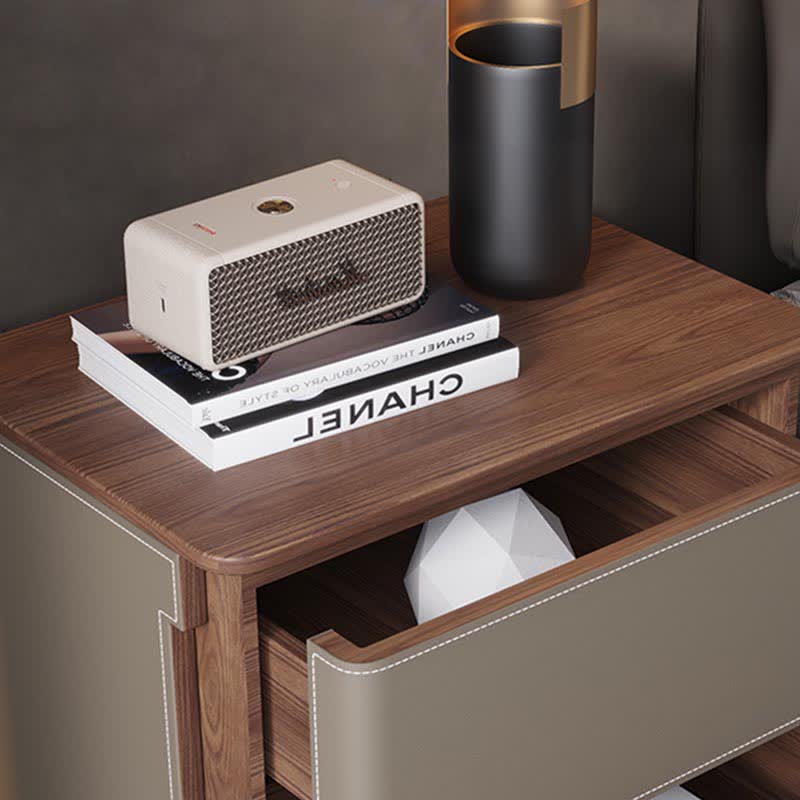 Saddle Leather Nightstand Free Standing Cabinet  - image 10