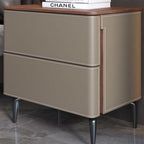 Saddle Leather Nightstand Free Standing Cabinet  - image 13