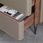 Saddle Leather Nightstand Free Standing Cabinet  - image 11