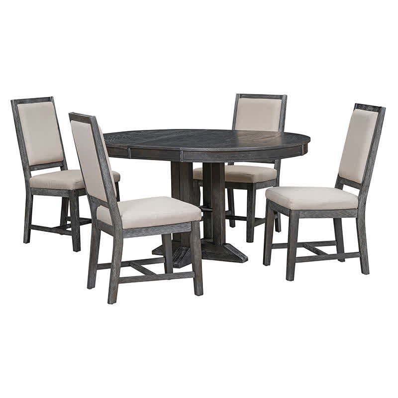 Farmhouse Extendable Round Dining Table 42"-58" - image 30
