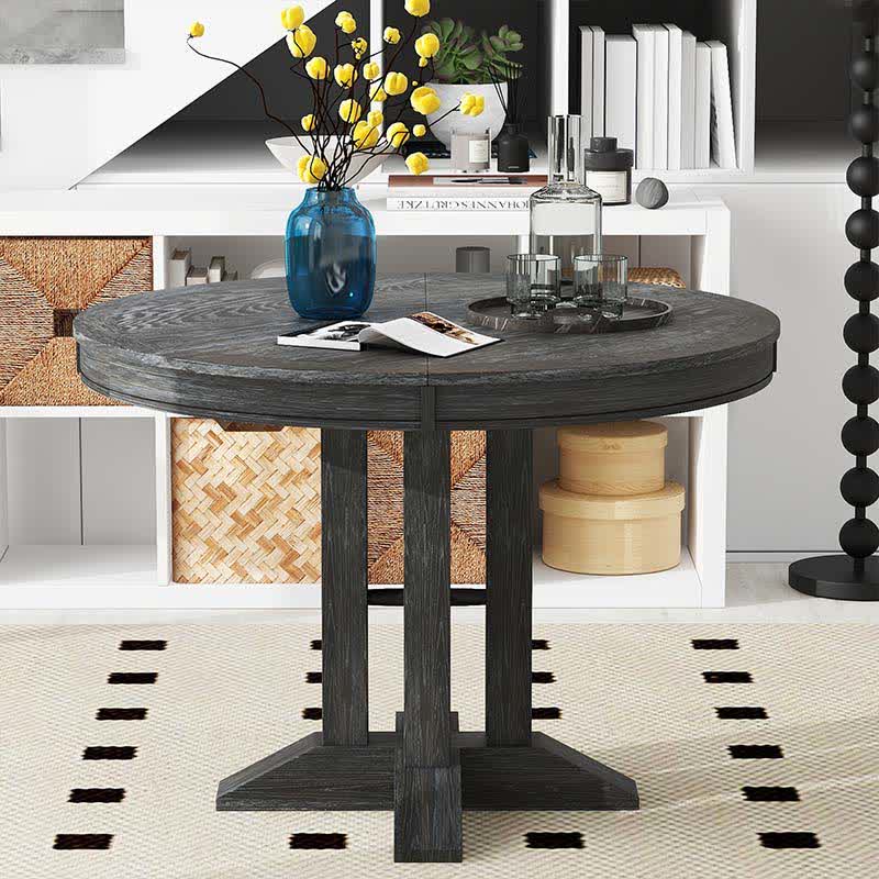 Farmhouse Extendable Round Dining Table 42"-58"