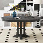 Farmhouse Extendable Round Dining Table 42"-58" - Black - image 2