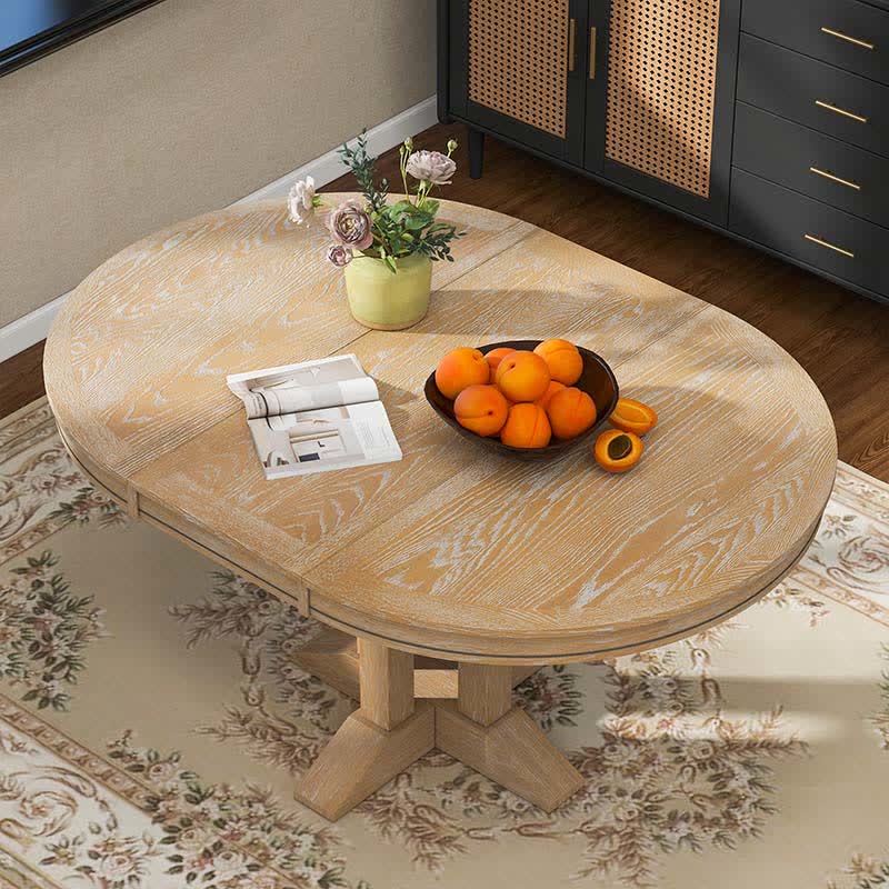 Farmhouse Extendable Round Dining Table 42"-58"